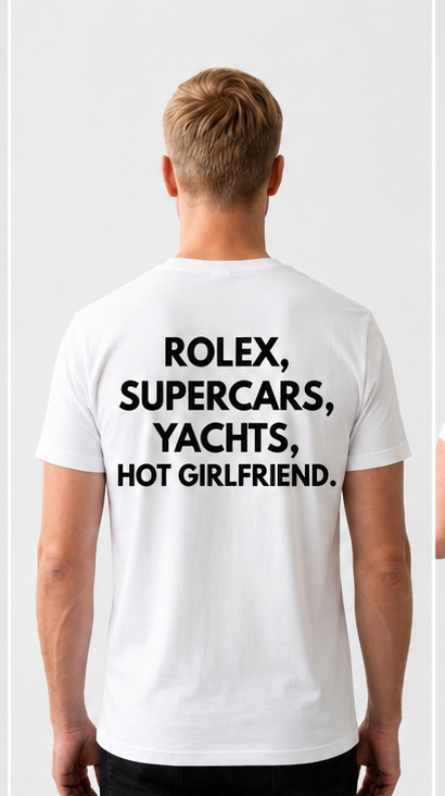 T-Shirt MACHÉRI — Rolex, Supercars, Yachts, Hot Girlfriend
